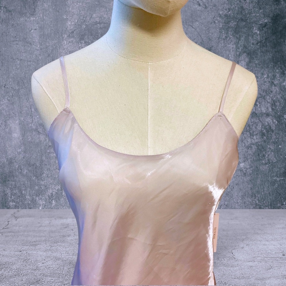 Victoria's Secret Organza Pink Champagne Mini Slip Size M NWT - Picture 6 of 10